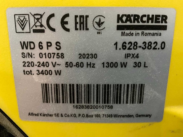 Kärcher wd6ps industriële stofzuiger - afbeelding 6 van  6