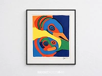 Karel appel | oiseau et personnage (1971) | kleurenlitho 105/125 | ingelijst