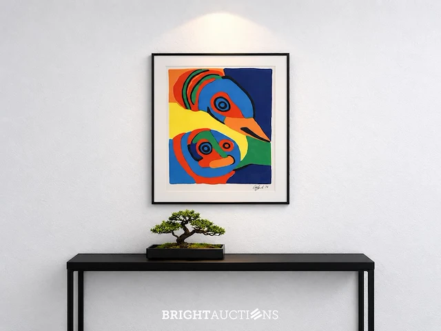 Karel appel | oiseau et personnage (1971) | kleurenlitho 105/125 | ingelijst - afbeelding 3 van  3