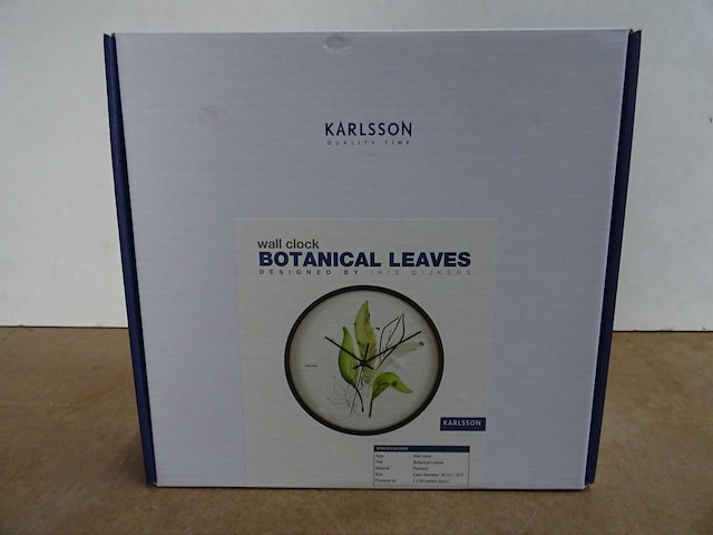 Karlsson - botanical leaves - wandklok (40x) - afbeelding 2 van  2