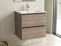 Karo - badkamermeubel grey oak 60 cm + wastafel - afbeelding 1 van  9