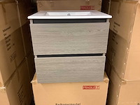 Karo - badkamermeubel grey oak 60 cm + wastafel - afbeelding 2 van  9