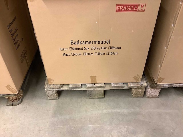 Karo - badkamermeubel grey oak 60 cm + wastafel - afbeelding 3 van  9