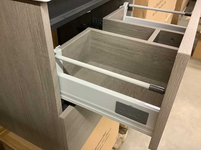 Karo - badkamermeubel grey oak 60 cm + wastafel - afbeelding 6 van  9