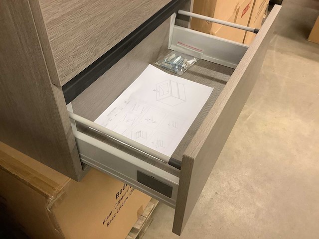 Karo - badkamermeubel grey oak 60 cm + wastafel - afbeelding 7 van  9