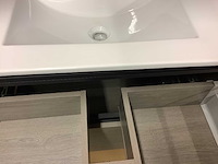 Karo - badkamermeubel grey oak 80 cm + wastafel - afbeelding 5 van  9
