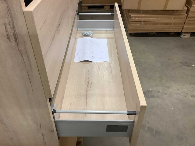 Karo - badkamermeubel natural oak 100 cm + wastafel - afbeelding 6 van  8