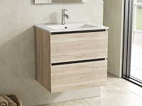 Karo - badkamermeubel natural oak 60 cm + wastafel - afbeelding 1 van  9