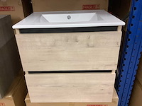 Karo - badkamermeubel natural oak 60 cm + wastafel - afbeelding 2 van  9