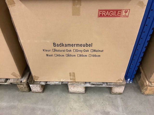 Karo - badkamermeubel natural oak 60 cm + wastafel - afbeelding 3 van  9