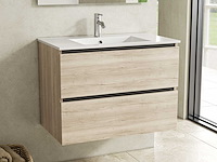 Karo - badkamermeubel natural oak 80 cm + wastafel - afbeelding 1 van  8