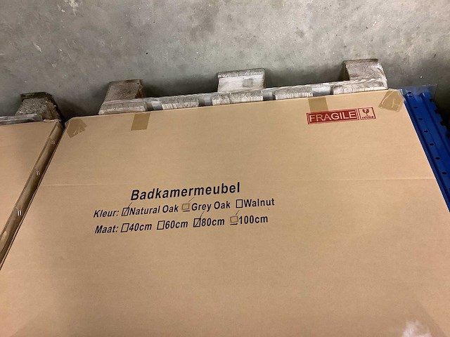 Karo - badkamermeubel natural oak 80 cm + wastafel - afbeelding 3 van  8