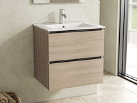 Karo - badkamermeubel walnut 60 cm + wastafel - afbeelding 1 van  9