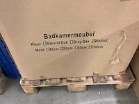 Karo - badkamermeubel walnut 60 cm + wastafel - afbeelding 3 van  9