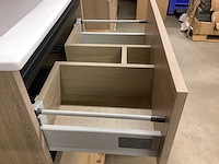 Karo - badkamermeubel walnut 60 cm + wastafel - afbeelding 6 van  9