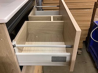 Karo - badkamermeubel walnut 80 cm + wastafel - afbeelding 6 van  9