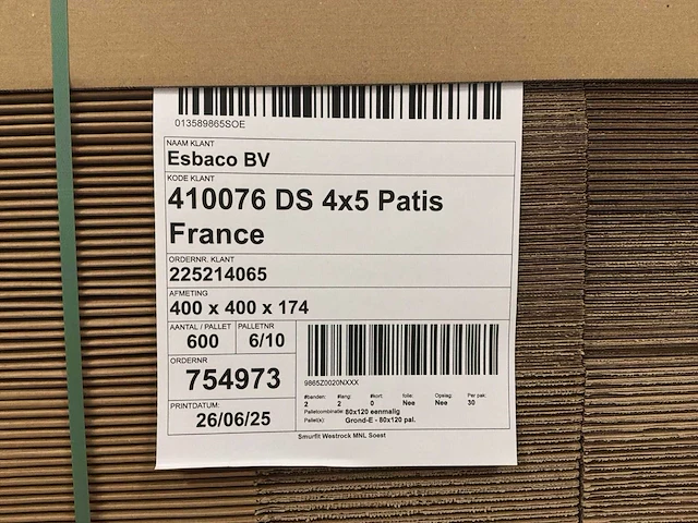 Kartonnen doos (400 x 400 x 174 mm) (600x) - afbeelding 4 van  4