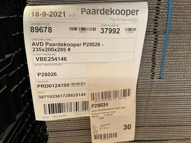 Kartonnen dozen 235x200x285 (1140x) - afbeelding 2 van  2