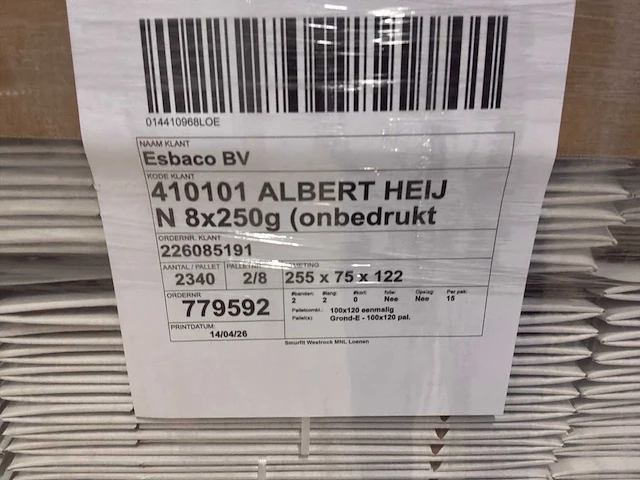 Kartonnen dozen (255 x 75 x 122 mm) (9360x) - afbeelding 4 van  4