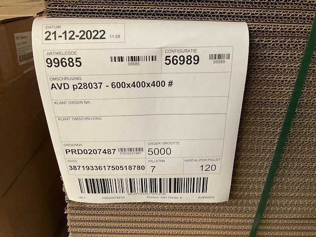 Kartonnen dozen 600x400x400 (240x) - afbeelding 1 van  1