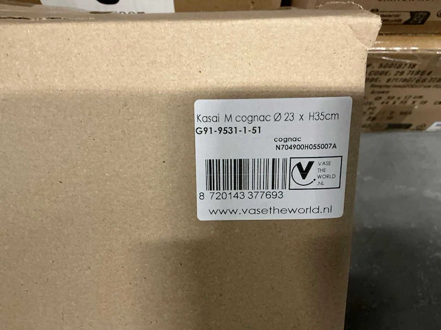 Kasai cognac vaas ø23xh35cm - afbeelding 3 van  4