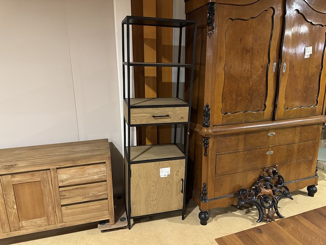 Kast, bruin + zwart - afbeelding 1 van  4