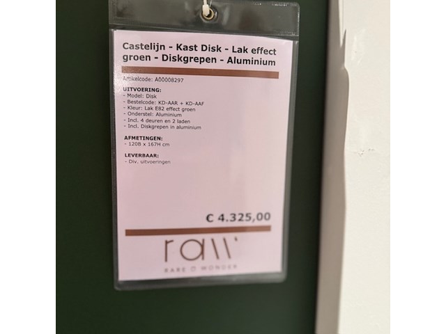 Kast castelijn, disk, groen - afbeelding 2 van  8
