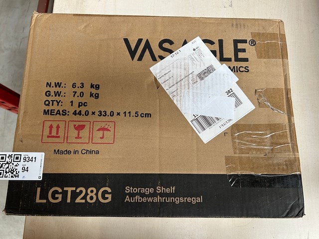 Kast glas 4-laags, vasagle, lgt28g - afbeelding 2 van  3