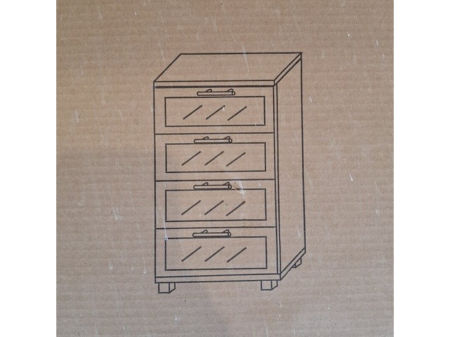 Kast met 4 lades, deuba, wit - afbeelding 1 van  3