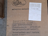 Kast met 4 lades, deuba, wit - afbeelding 2 van  3