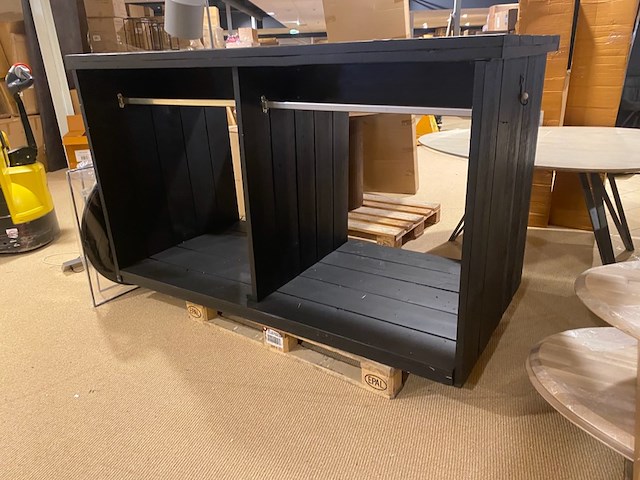 Kast met kledingstang, zwart - afbeelding 2 van  5