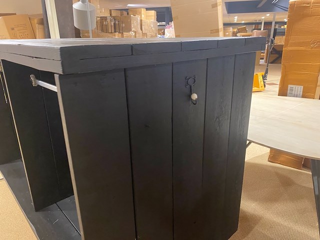 Kast met kledingstang, zwart - afbeelding 4 van  5