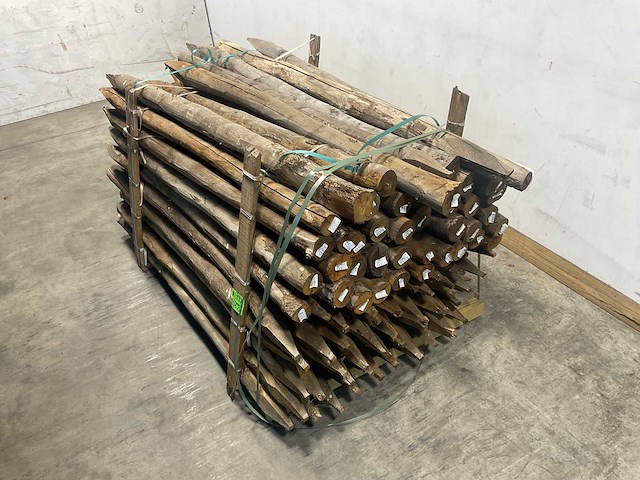 Kastanje paal rond 180x8-10 cm (37x) - afbeelding 1 van  6