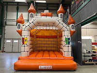 Kasteel oranje/wit springkussen - afbeelding 1 van  5