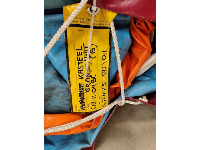 Kasteel oranje/wit springkussen - afbeelding 4 van  5