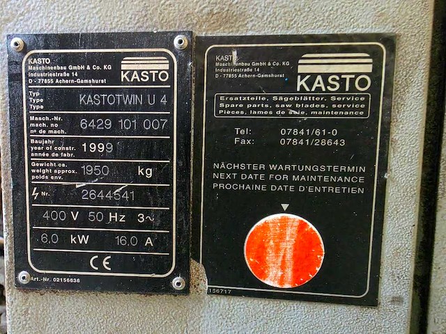 Kasto - 1999 - kastowtin u 4 - verticale bandzaagmachine - afbeelding 5 van  13