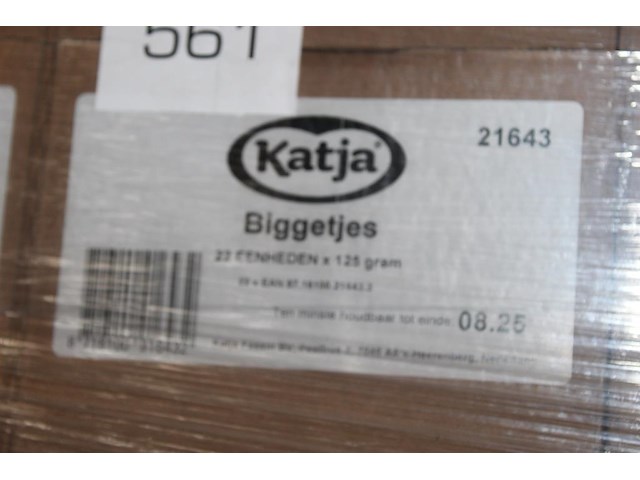 Katja biggetjes op pallet. 90 dozen a 22 zakjes. tht 8-25. - afbeelding 2 van  2