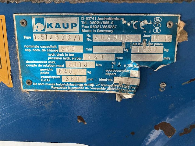 Kaup - fem 2 1.5t 453g /1 - forklift accessory - 2013 - afbeelding 5 van  5