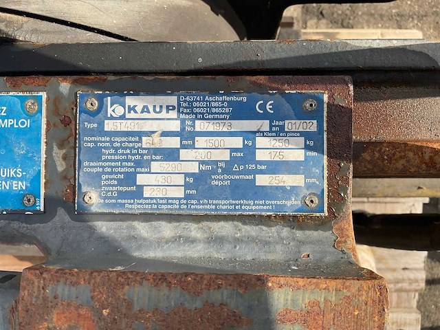 Kaup 15t491 hydraulische vorkversteller met rotator - afbeelding 2 van  10