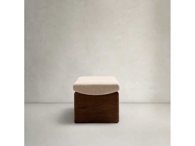 Kave home topaz bankje - beige / essenhout - afbeelding 3 van  5