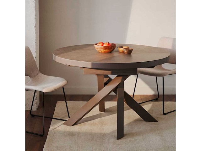 Kave home uitschuifbare ronde eettafel keramiek - afbeelding 1 van  3