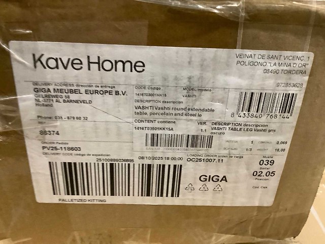 Kave home uitschuifbare ronde eettafel keramiek - afbeelding 3 van  3