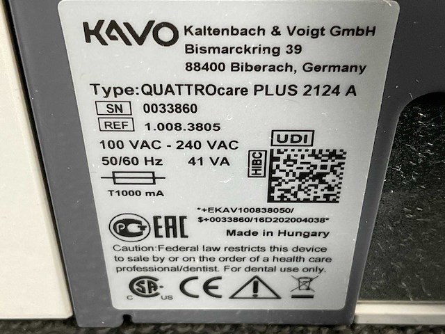 Kavo - quattrocare plus 2124 a reinigingsapparaat tandheelkunde - 2020 - afbeelding 7 van  7