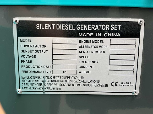 Kawakenki - kk-25-iii-sss - 25kva - noodstroomaggregaat (ongebruikt) - afbeelding 4 van  10