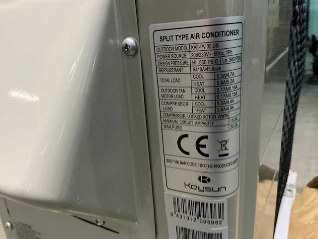 Kaysun kae-pv 35 airconditioning outdoorunit - afbeelding 4 van  6