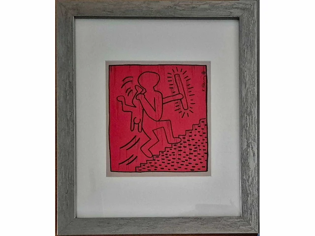 Keith haring - gouache - 50 x 41 - afbeelding 2 van  4