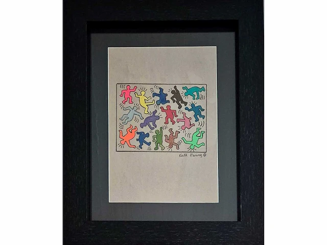 Keith haring - gouache - 50 x 41 - afbeelding 2 van  4