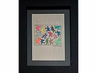 Keith haring - gouache - 50 x 41 - afbeelding 2 van  4