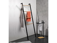 Kela oak handdoekrek vrijstaand zwart - afbeelding 2 van  6