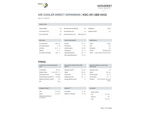 Kelvion kdc 351-2be plafondkoeler hx32 - afbeelding 10 van  10